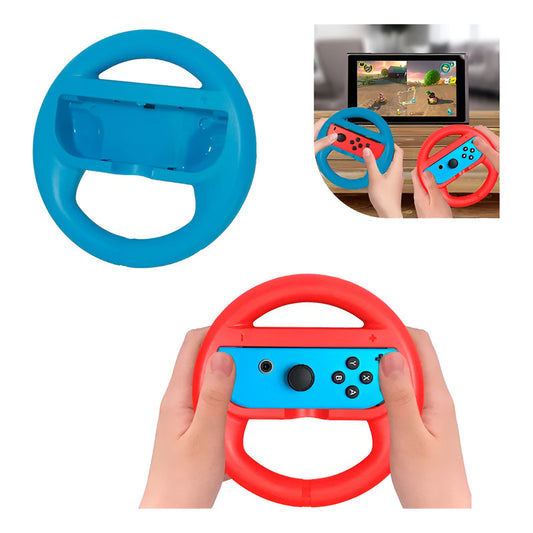 2X VOLANTE COMPATIBLE PARA JOY-CON NINTENDO SWITCH AZUL ROJO | 2X STEERING WHEEL COMPATIBLE WITH JOY-CON NINTENDO SWITCH BLUE RED