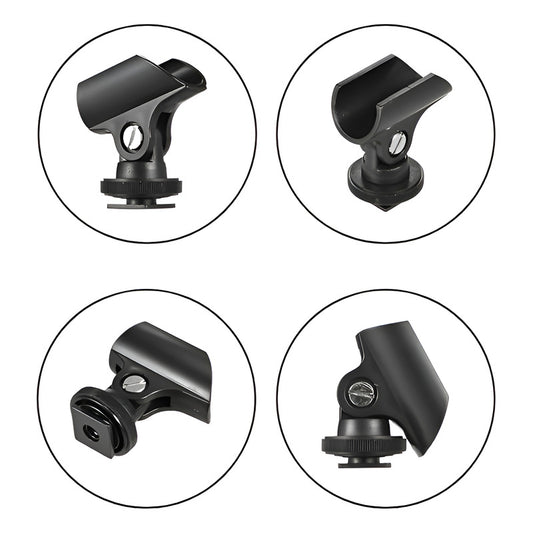 ADAPTADOR CLIP BASE MICRÓFONO ZAPATA CAMARA DSLR NEGRO | MICROPHONE BASE CLIP ADAPTER HOT SHOE DSLR CAMERA BLACK