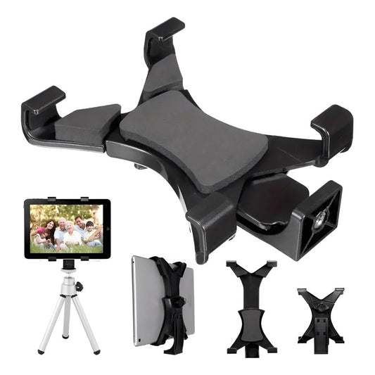 BASE SOPORTE UNIVERSAL TABLET ROSCA 1/4 TRÍPODE ESTUDIO NEGRO | UNIVERSAL TABLET HOLDER MOUNT 1/4 THREAD TRIPOD STUDIO BLACK