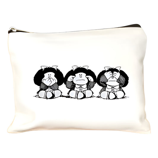 CARTUCHERA COSMETIQUERA MAFALDA 3 MONKEYS MAQUILLAJE LABIAL BLANCO MAFALDA | PENCIL CASE COSMETIC BAG MAFALDA 3 MONKEYS MAKEUP LIPSTICK WHITE MAFALDA