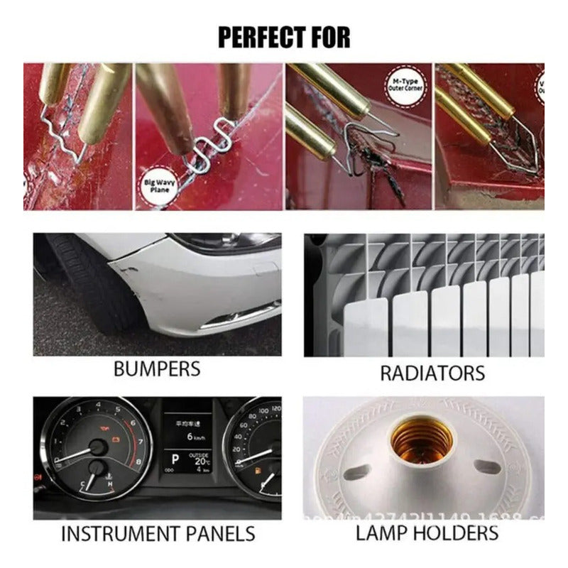 20X GRAPAS SOLDAR PLÁSTICO REPARACIÓN RESTAURACIÓN PLATEADO 110V