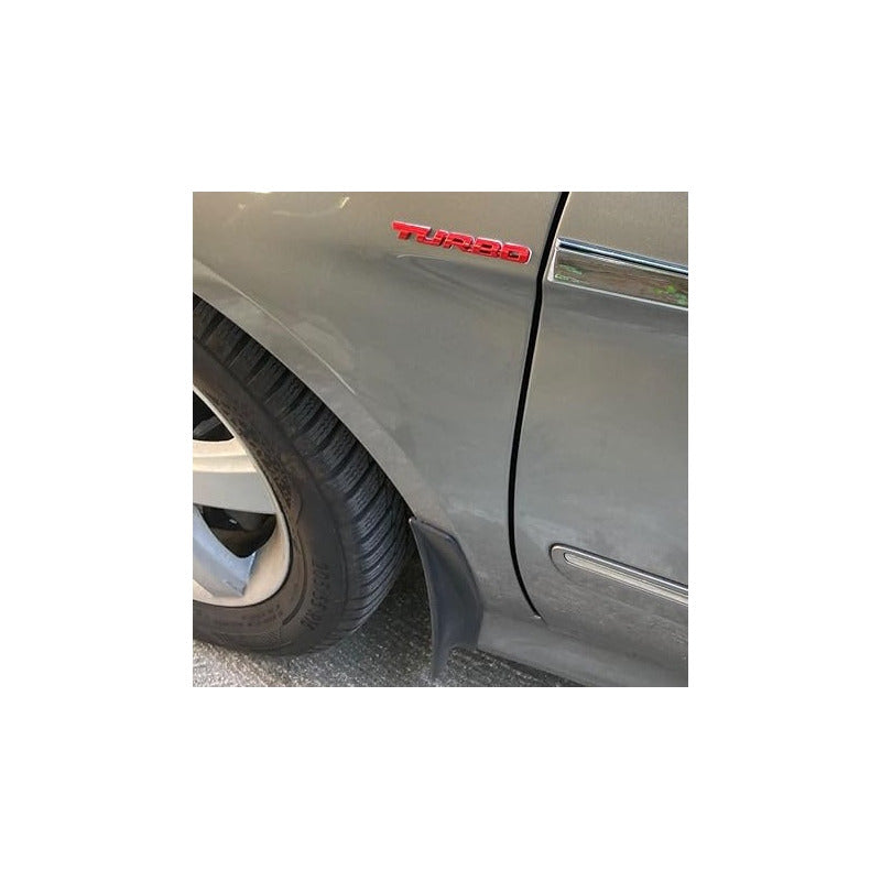 EMBLEMA TURBO METAL 3D ADHESIVO VEHÍCULO INSIGNIA LUJO ROJO