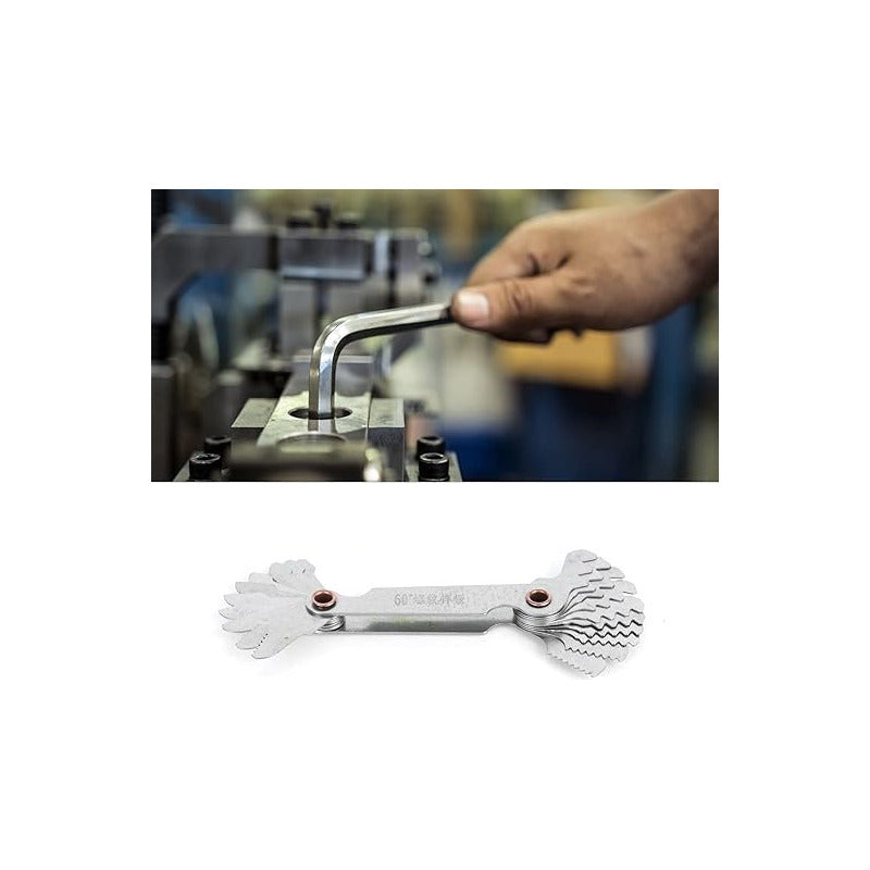 MEDIDOR CALIBRADOR ROSCA TORNILLO TORNO 20 CUCHILLAS 60°