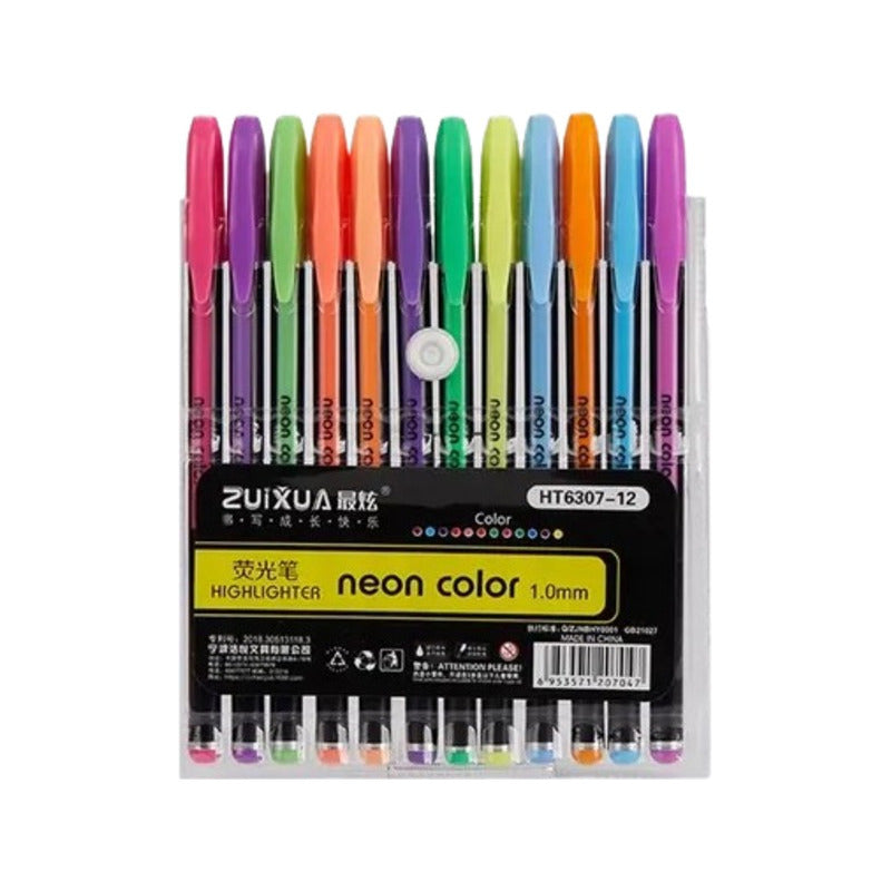 12X ESFERO RESALTADOR ARTISTICO PURPURINA HT6307-12