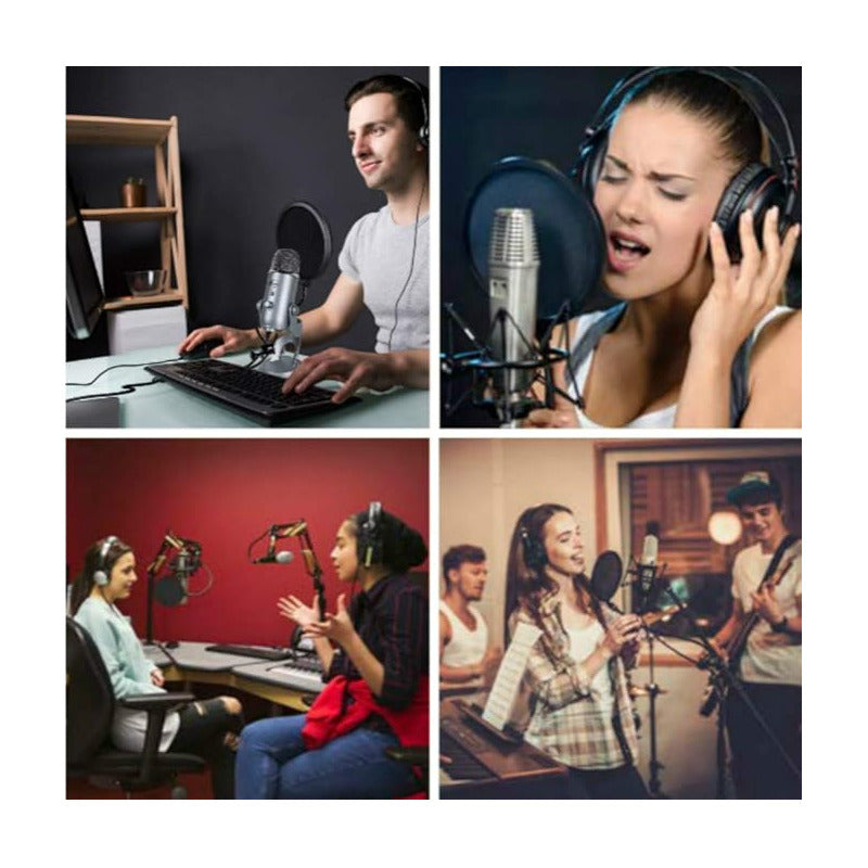 FILTRO PANTALLA ANTI-POP 10CMS SONIDO GRABACION MIC PODCAST NEGRO