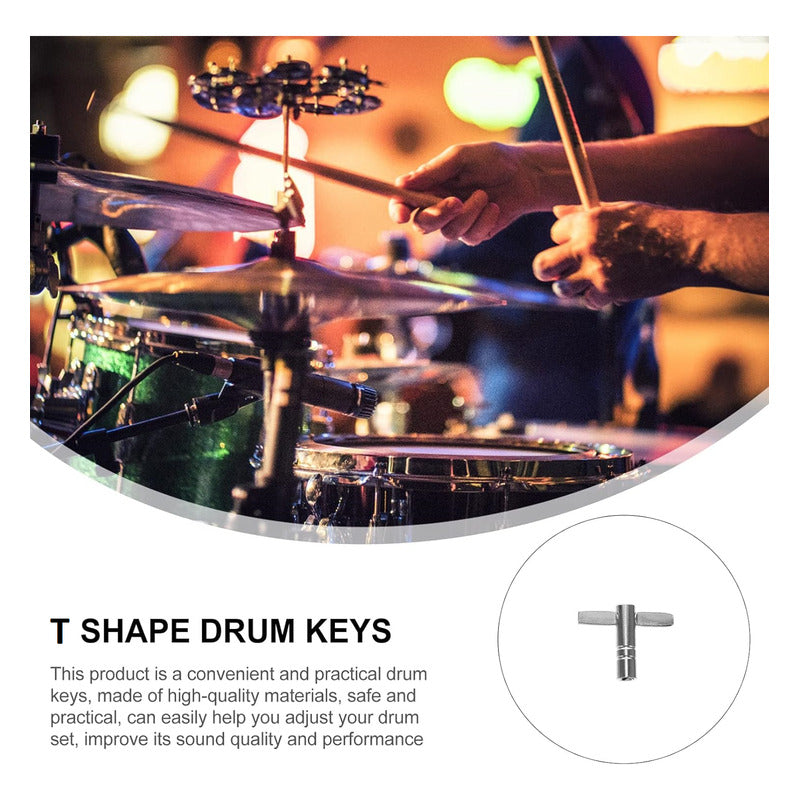 LLAVE AFINACIÓN UNIVERSAL BATERÍA ACÚSTICA REDOBLANTE CAJA PLATEADO