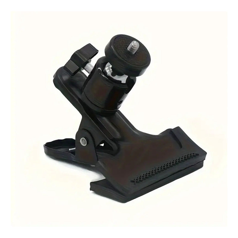 SOPORTE CLAMP CÁMARA ILUMINACIÓN FOTOGRAFÍA TORNILLO 3/4 360 NEGRO