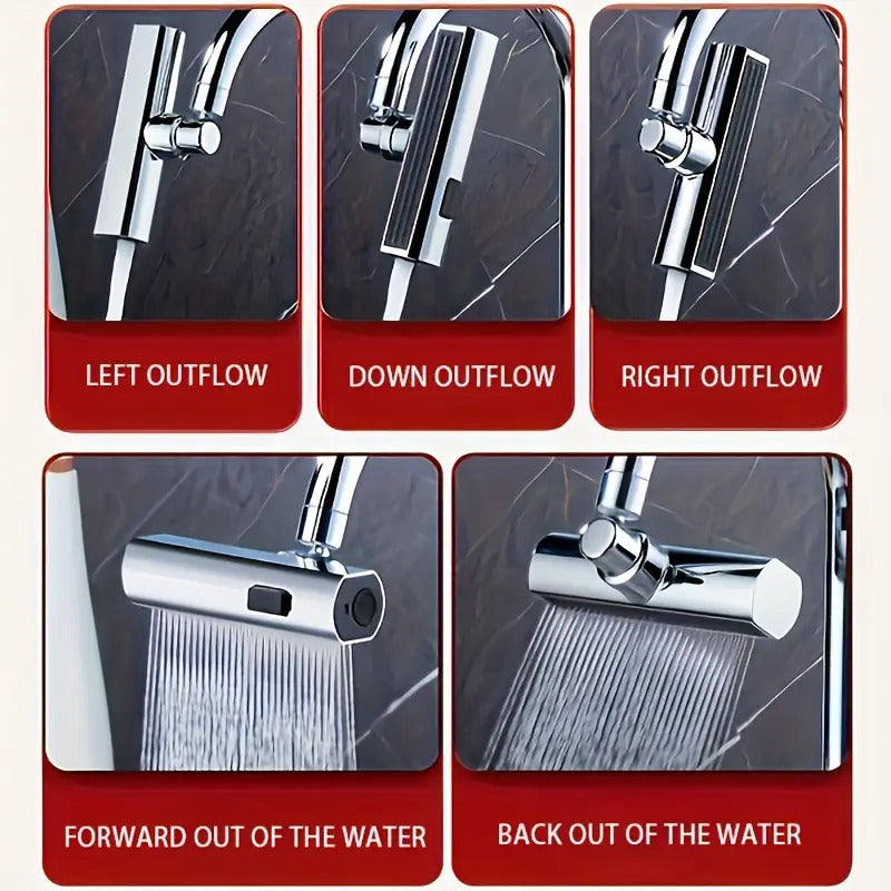 GRIFO MULTIFUNCIONAL ADAPTADOR LAVADO COCINA PLATEADO BRILLANTE