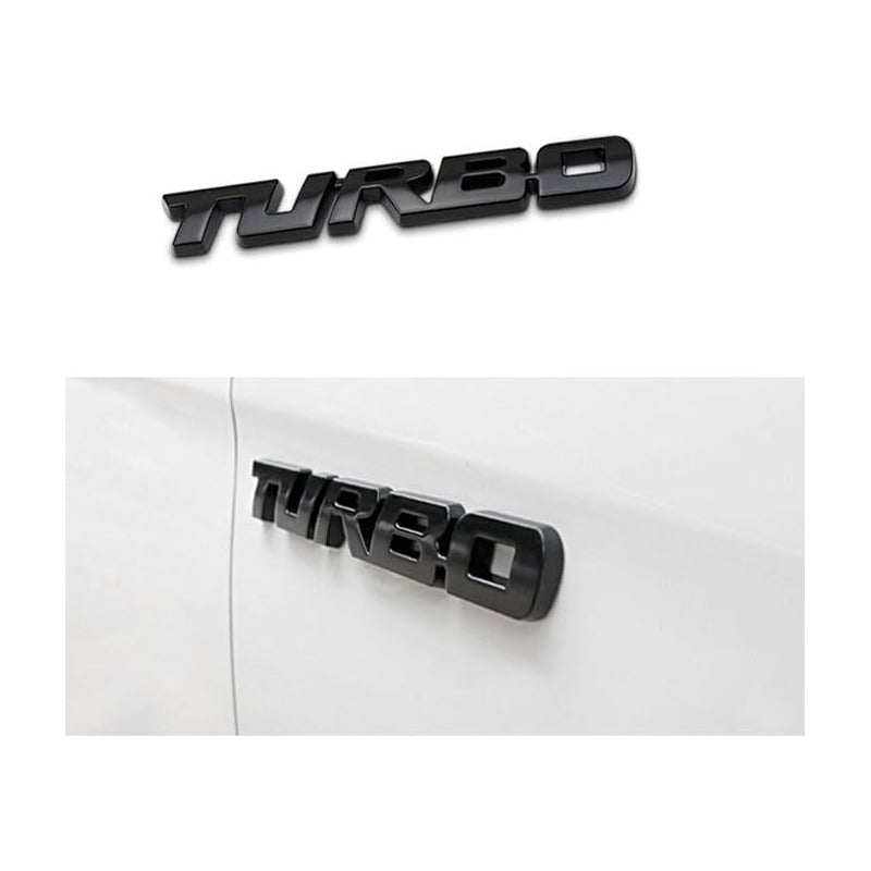 EMBLEMA TURBO METAL 3D ADHESIVO VEHÍCULO INSIGNIA LUJO CARRO