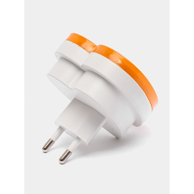 LUZ LED NOCTURNA CORAZÓN NIÑOS SENSOR CONTROL PARED ALCOBA 110V BLANCO Y NARANJA