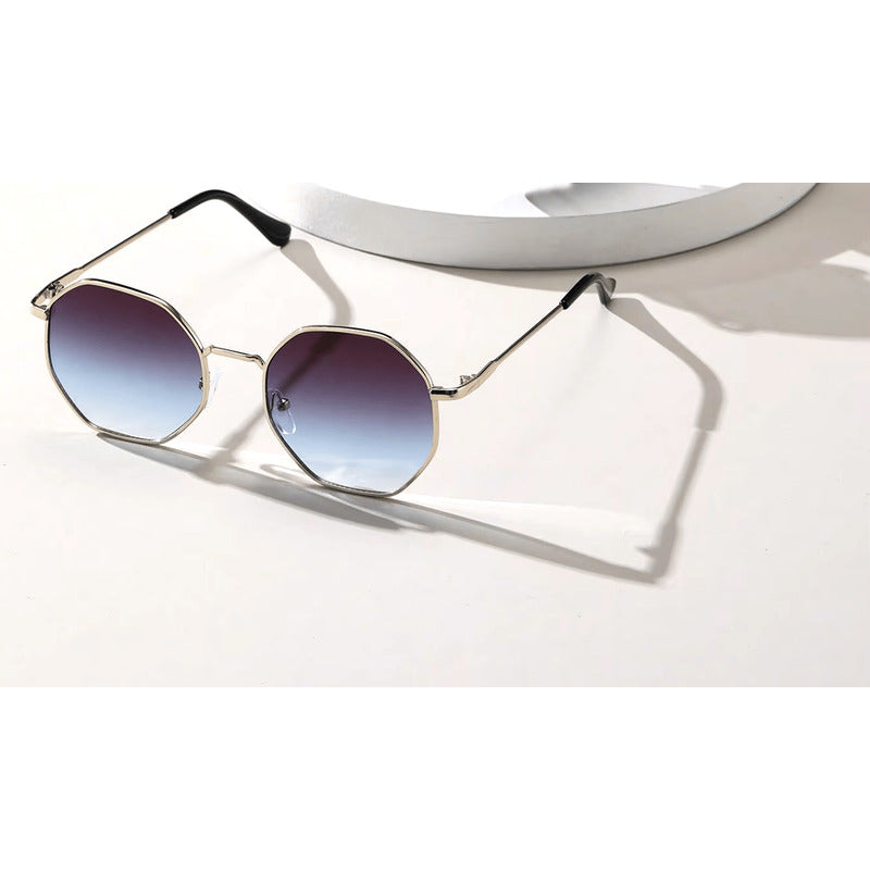 GAFAS SOL POLICARBONATO POLARIZADO REDONDAS FASHION ESTILO REDONDO VIOLETA AZUL DORADO OSCURO DORADO OSCURO