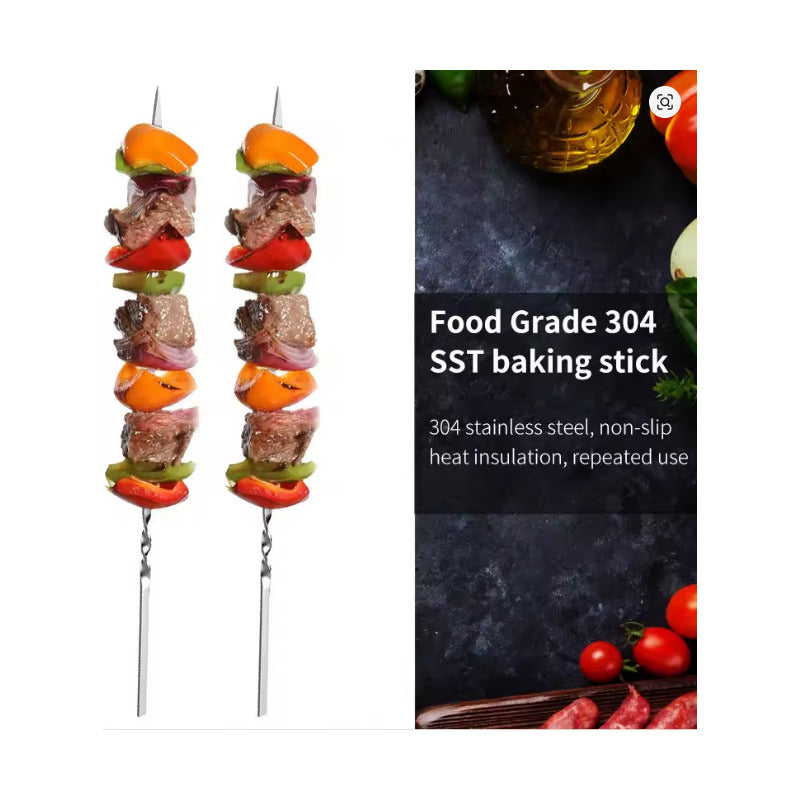 5X PINCHOS BROCHETAS BBQ ASADO ACERO INOXIDABLE CARNE