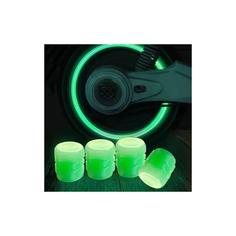 JUEGO TAPA VÁLVULA AIRE LLANTA NEUMÁTICO FLOURESCENTE BRILLA