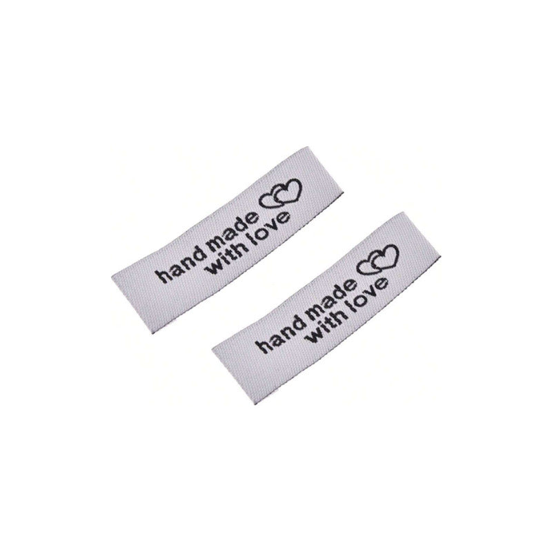 10X ETIQUETA TELA ROPA SASTRERIA MODA HAND MADE WITH LOVE