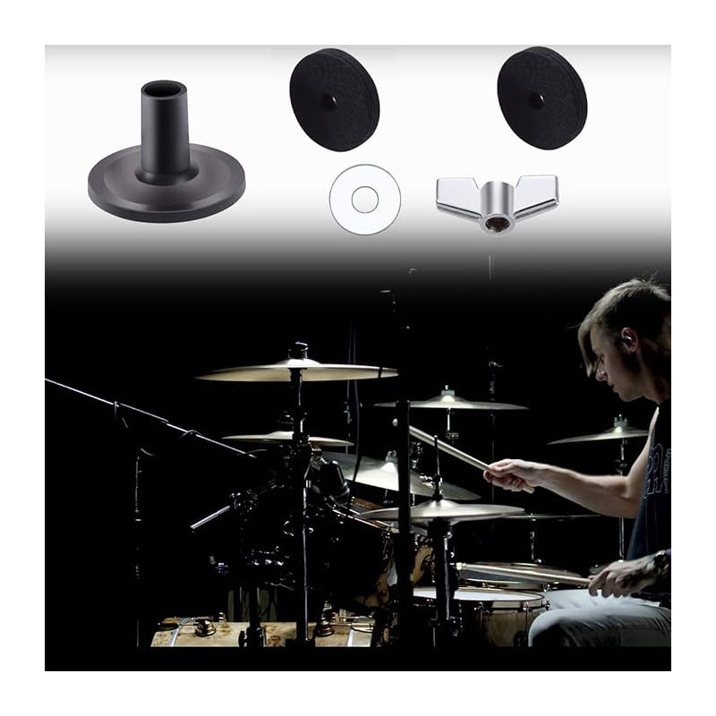 KIT PARA PLATILLOS DE BATERIA 5 PIEZAS SET CYMBALS PLATEADO