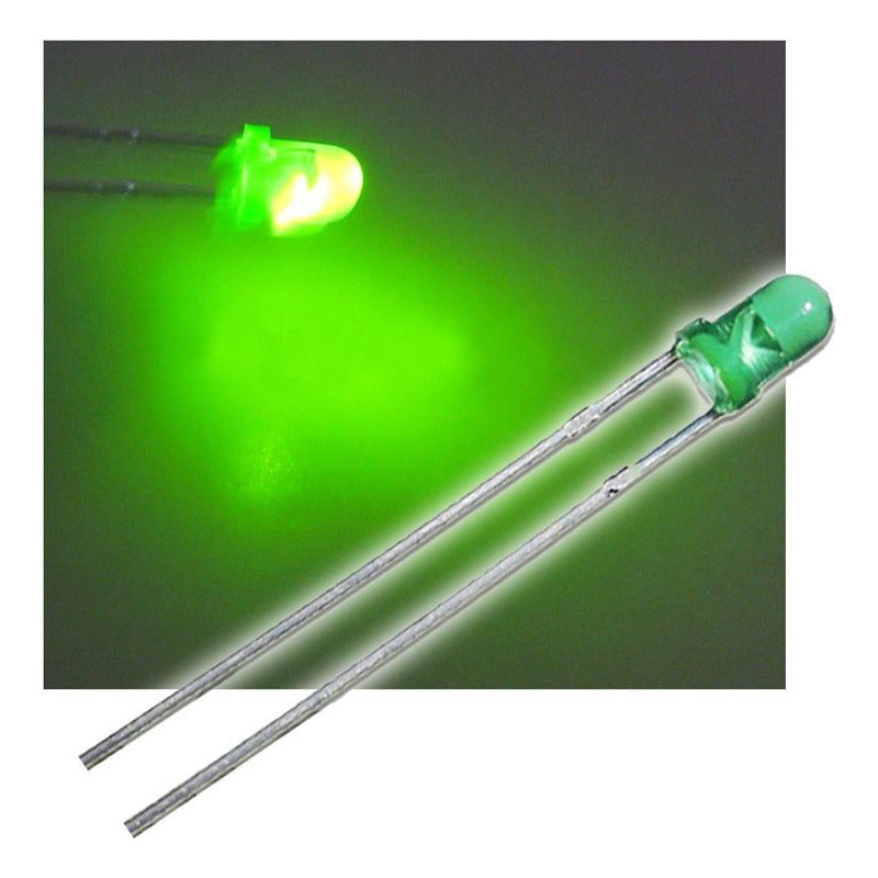 10X LUZ LED DIODO 3MM VERDE 20MA 3.0-3.2V 6000-7000MCD 3.0-3.2 VERDE