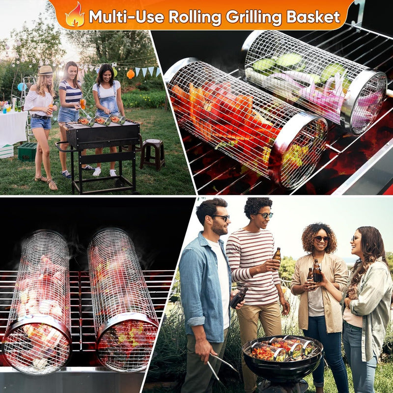 CANASTA REJILLA PARRILLA ASADO BBQ MULTIFUNCIONAL ACERO INOX