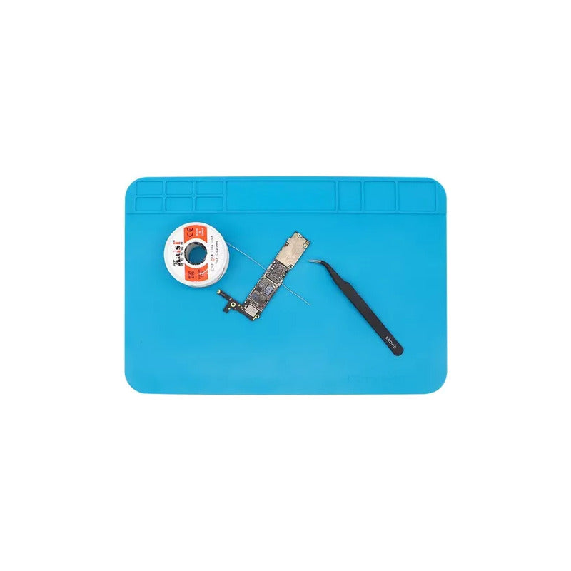 TAPETE ANTIESTATICO REPARACIÓN CELULAR COMPUTADOR ELECTRONIC AZUL CLARO