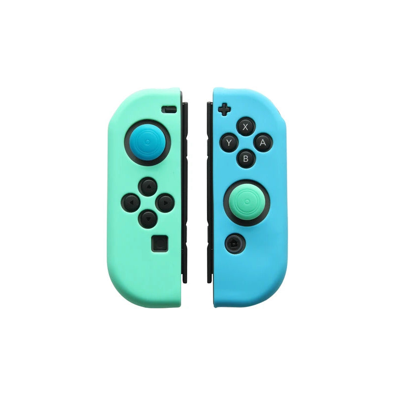 2X PROTECTOR SILICONA JOYSTICK MANDO CONTROL J-CON AZUL ROJO AZUL / VERDE PASTEL