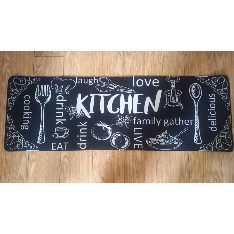 TAPETE COCINA CAFETERIA RESTAURANTE KITCHEN 120X40CM 1.2 M 40 CM MODERNO NEGRO