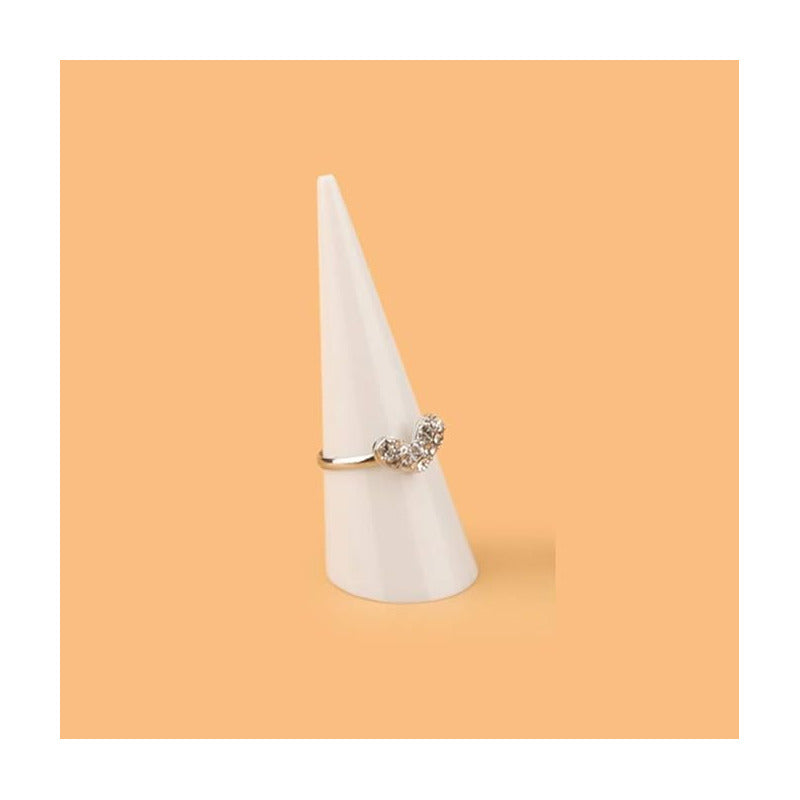 EXHIBIDOR ANILLOS FOTOGRAFÍA JOYERÍA ACRÍLICO BLANCO BLANCO