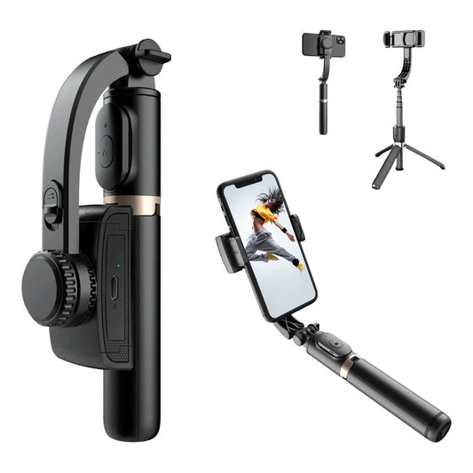 GIMBAL ESTABILIZADOR VIDEO PLEGABLE EXPANDIBLE CELULAR NEGRO | FOLDABLE EXPANDABLE VIDEO STABILIZER GIMBAL FOR MOBILE PHONE BLACK