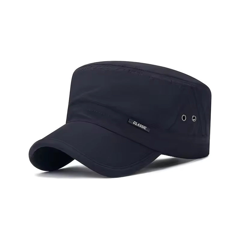 GORRA PLANA TIPO MILITAR AZUL NAVAL AJUSTABLE IMPERMEABLE AZUL OSCURO AJUSTABLE | FLAT MILITARY STYLE CAP NAVY BLUE ADJUSTABLE WATERPROOF DARK BLUE ADJUSTABLE