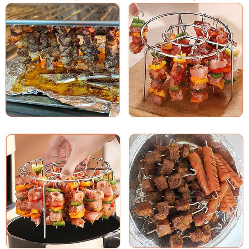 PARRILLA VERTICAL PARA FREIDORA DE AIRE ACERO INOXIDABLE 12 PINCHOS | VERTICAL GRILL FOR AIR FRYER, STAINLESS STEEL, 12 SKEWERS