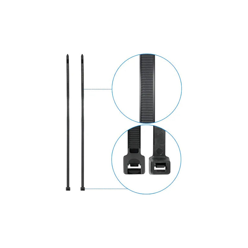 10X AMARRES NYLON ABRAZADERA PLÁSTICA SUJETACABLES 20CMS NEGRO | 10X NYLON TIES PLASTIC CABLE TIES 20CMS BLACK
