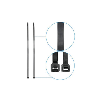 10X AMARRES NYLON ABRAZADERA PLÁSTICA SUJETACABLES 20CMS NEGRO | 10X NYLON TIES PLASTIC CABLE TIES 20CMS BLACK
