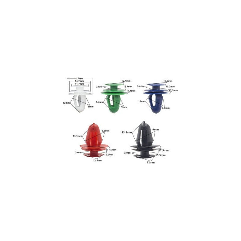10X PIN CLIP PLÁSTICO MIXTO AJUSTE REMACHE CARRO TABLERO MIXTO