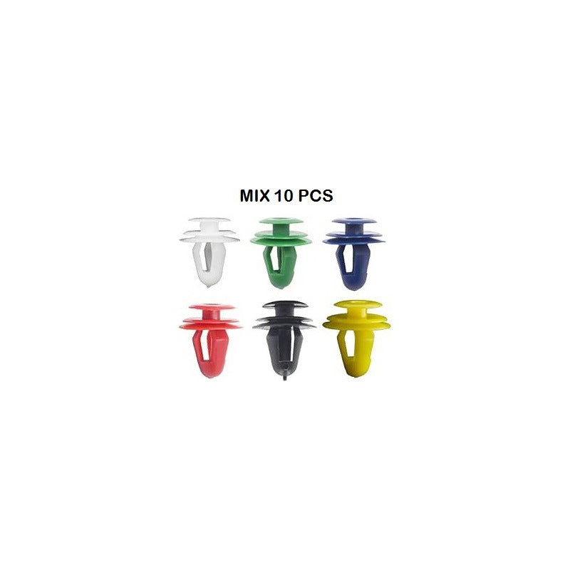 10X PIN CLIP PLÁSTICO MIXTO AJUSTE REMACHE CARRO TABLERO MIXTO