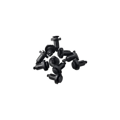 10X PIN PLÁSTICO CLIP AJUSTE CARRO MOTOR RETENEDOR REMACHE NEGRO | 10X PLASTIC PIN CLIP FASTENER CAR ENGINE RETAINER RIVET BLACK
