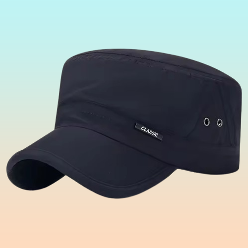 GORRA PLANA TIPO MILITAR AZUL NAVAL AJUSTABLE IMPERMEABLE AZUL OSCURO AJUSTABLE