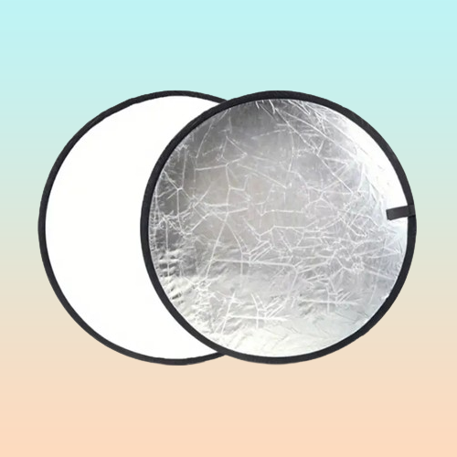 REFLECTOR PLEGABLE FOTOGRAFÍA 24 PULGADAS BLANCO Y PLATEADO BLANCO Y PLATEADO