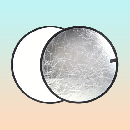 REFLECTOR PLEGABLE FOTOGRAFÍA 24 PULGADAS BLANCO Y PLATEADO BLANCO Y PLATEADO