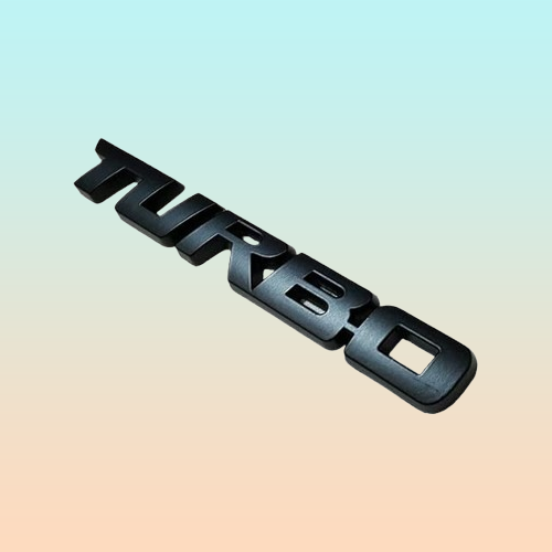 EMBLEMA TURBO METAL 3D ADHESIVO VEHÍCULO INSIGNIA LUJO CARRO