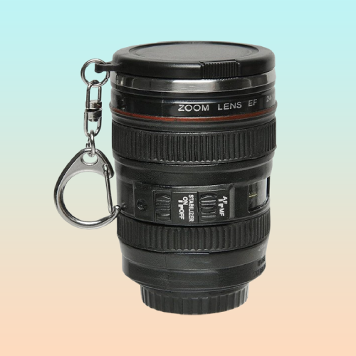 LLAVERO TIPO LENTE CANON EF 24-105MM REGALO FOTOGRAFIA FOTO NEGRO