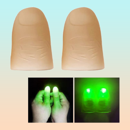 2X DEDOS LUZ LED VERDE MAGIA ILUSIONISMO DISFRAZ FIESTAS