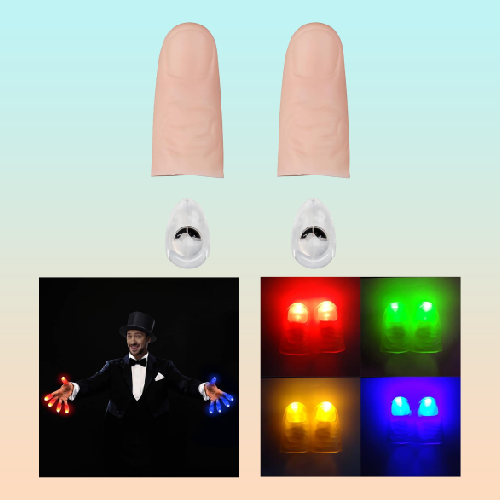 2X DEDOS LUZ LED MAGIA ILUSIONISMO DISFRAZ JUEGO FIESTAS
