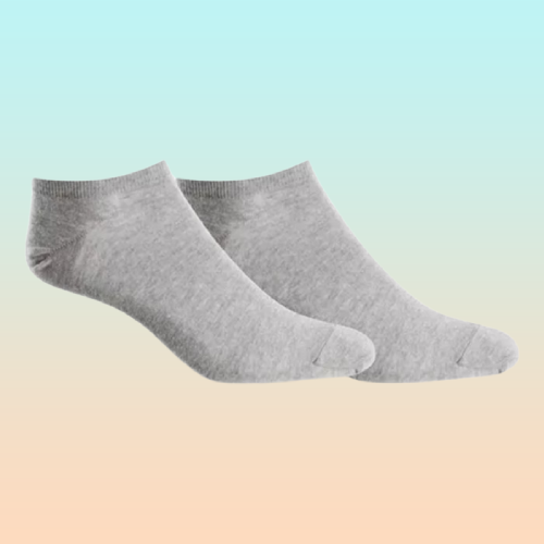 2X PARES MEDIAS TOBILLERAS GRISES CALCETINES GRIS LISO 36-41