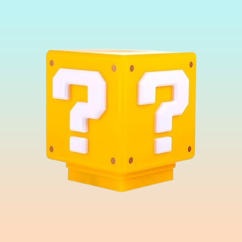 LAMPARA CUBO MARIO BROS LED USB SONIDO NIÑOS AMARILLO AMARILLO 5V