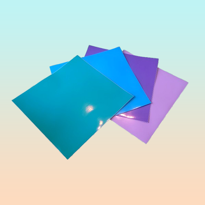 4X VINILO 12  X 12 GAMA FRIOS MORADO AZUL BRILLANTE CAMEO MULTICOLOR