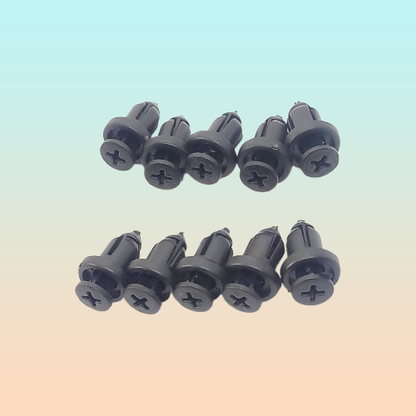 10X PIN PLÁSTICO CLIP AJUSTE AUTO RETENEDOR REMACHE MOTOR NEGRO