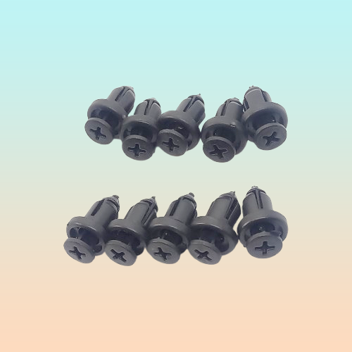 10X PIN PLÁSTICO CLIP AJUSTE AUTO RETENEDOR REMACHE MOTOR NEGRO
