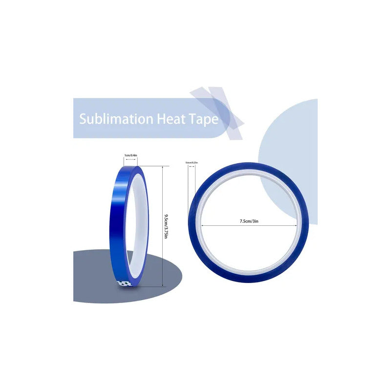 2X CINTA TÉRMICA 10MM 30MTS 50° 260° SUBLIMACIÓN AZUL | 2X 10MM HEAT TAPE 30M 50° 260° SUBLIMATION BLUE
