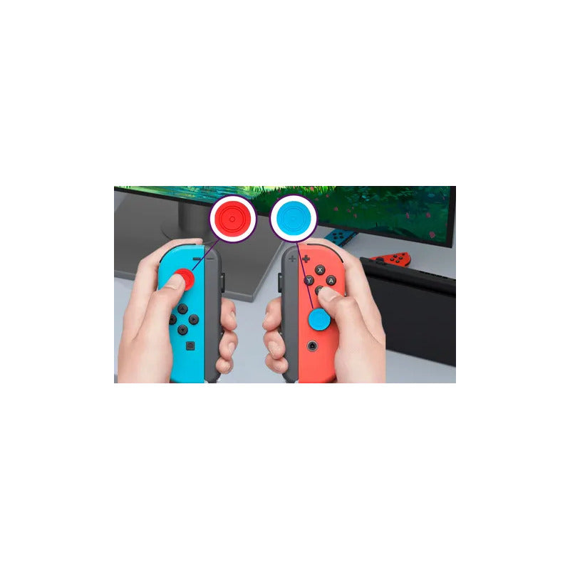 2X PROTECTOR SILICONA JOYSTICK MANDO CONTROL J-CON AZUL/ROJO | 2X SILICONE JOYSTICK PROTECTOR GAME CONTROLLER JOY-CON BLUE/RED
