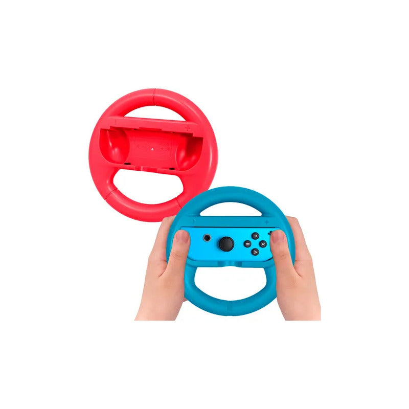 2X VOLANTE COMPATIBLE PARA JOY-CON NINTENDO SWITCH AZUL ROJO | 2X STEERING WHEEL COMPATIBLE WITH JOY-CON NINTENDO SWITCH BLUE RED

