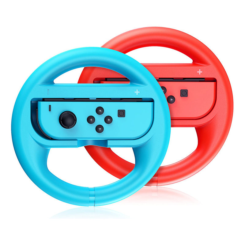 2X VOLANTE COMPATIBLE PARA JOY-CON NINTENDO SWITCH AZUL ROJO | 2X STEERING WHEEL COMPATIBLE WITH JOY-CON NINTENDO SWITCH BLUE RED
