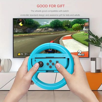 2X VOLANTE COMPATIBLE PARA JOY-CON NINTENDO SWITCH AZUL ROJO | 2X STEERING WHEEL COMPATIBLE WITH JOY-CON NINTENDO SWITCH BLUE RED

